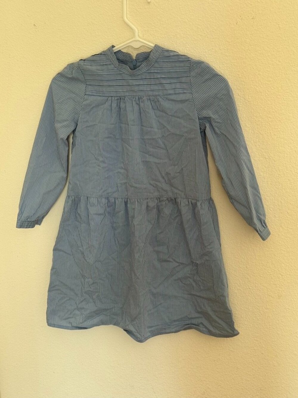 MaaN Belgium Blue Pinstripe Cotton Dress Girls 8Y